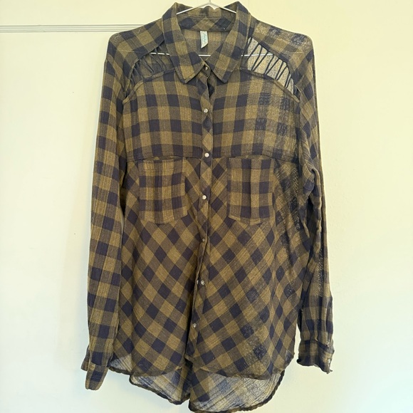 Free People Flannel Shirt - Picture 1 of 3